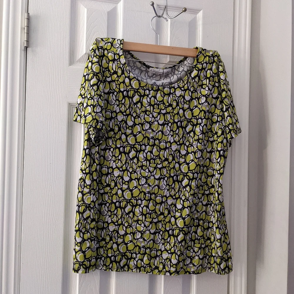 Kim Rogers Green Short Sleeve Top * 1X - Picture 2 of 10
